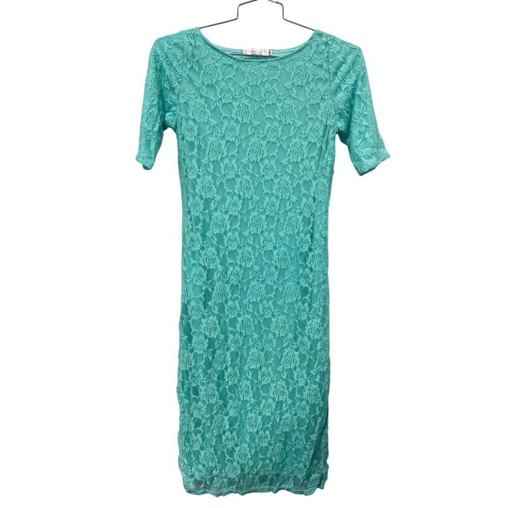Sign Here Signature Clothing Floral Lace Short Sleeve Midi Dress Womens M Hippie